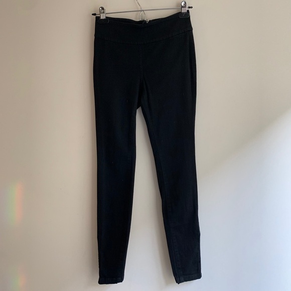 Aritzia Wilfred Free Skinny Jeans Mid rise Back Zipper Ankle Zip Denim Black 0 - Picture 4 of 12